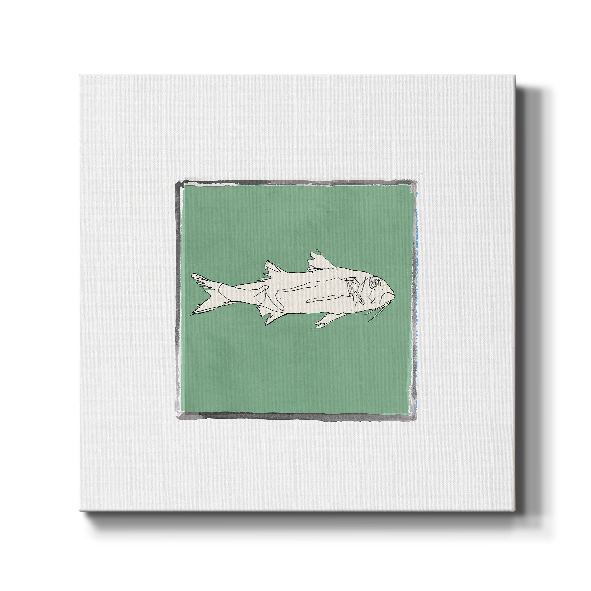 Block Print Fish VII - Canvas Art Print