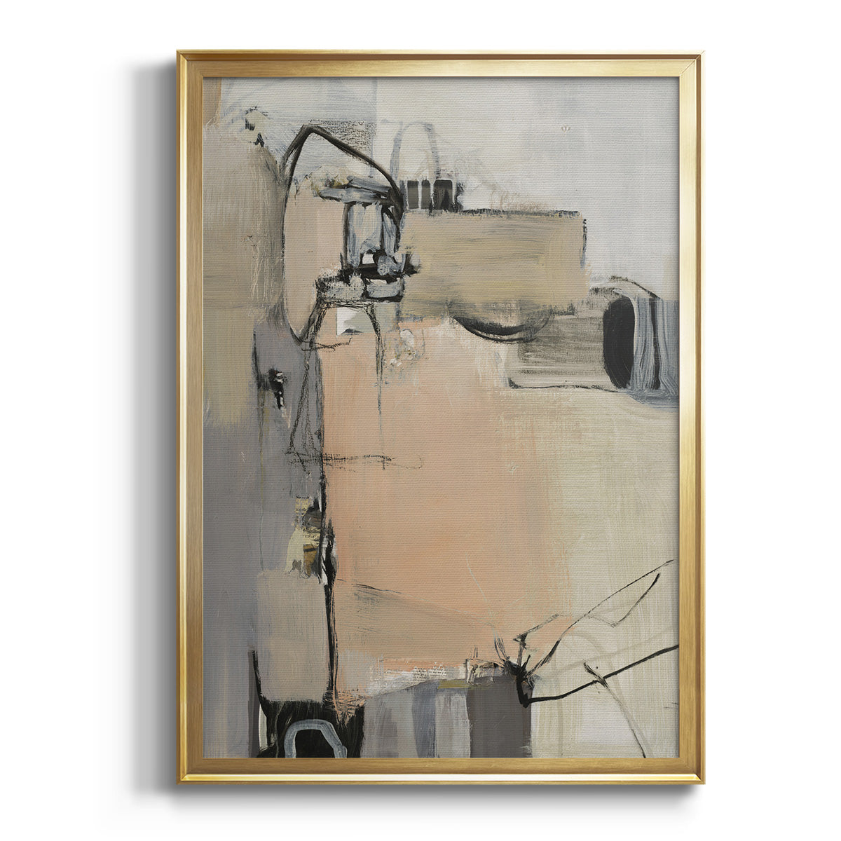 Sepia Botanical Journal I - Modern Framed Canvas Print