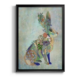 Fantastic Florals Hare, Sitting Premium Framed Print - Ready to Hang