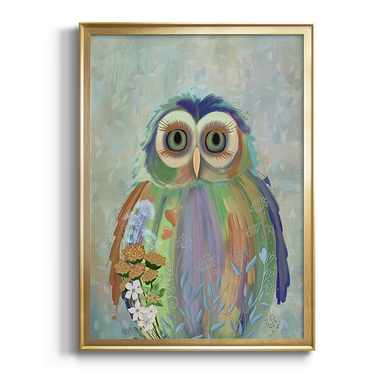 Fantastic Florals Owl Premium Framed Print - Ready to Hang