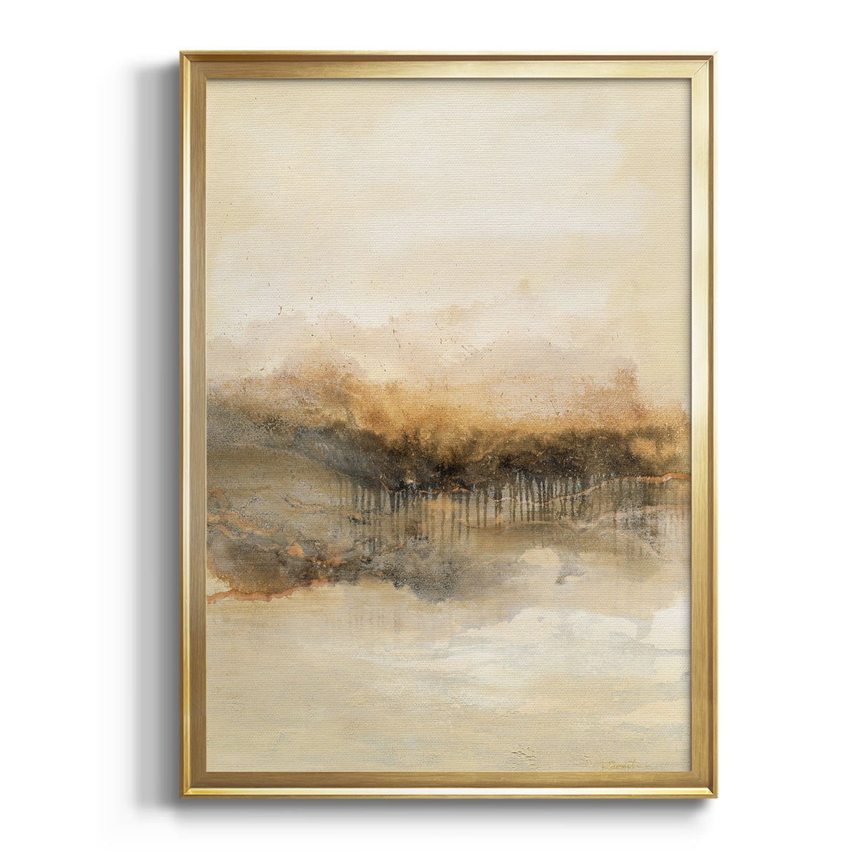 Sepia Botanical Journal I - Modern Framed Canvas Print