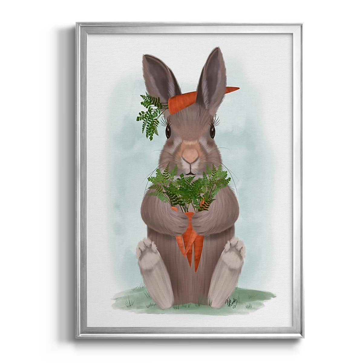 Rabbit Carrot Hug Premium Framed Print - Ready to Hang