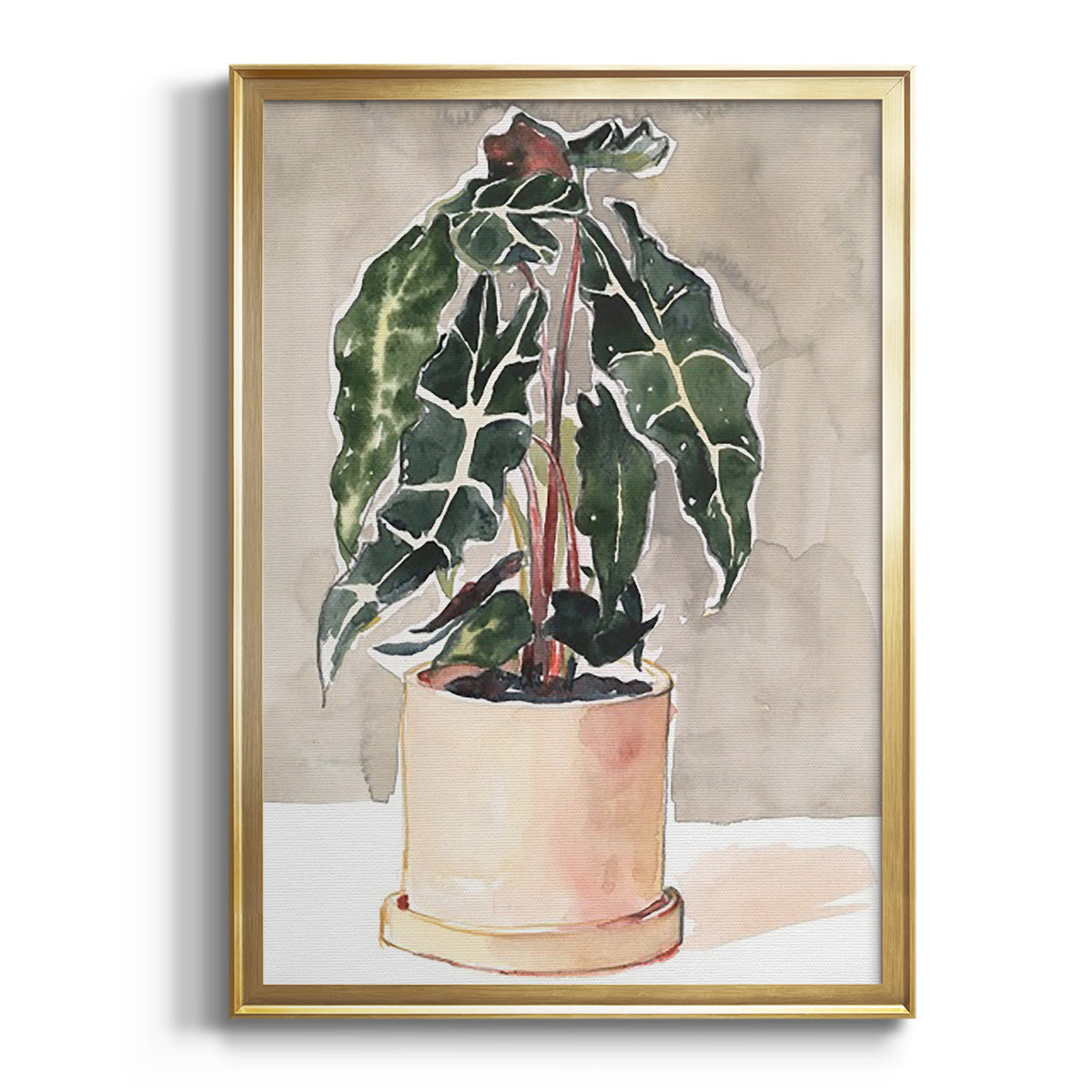 Sepia Botanical Journal I - Modern Framed Canvas Print