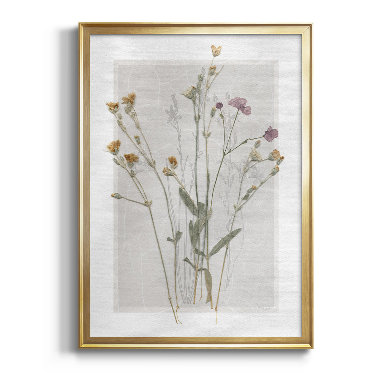 Sepia Botanical Journal I - Modern Framed Canvas Print