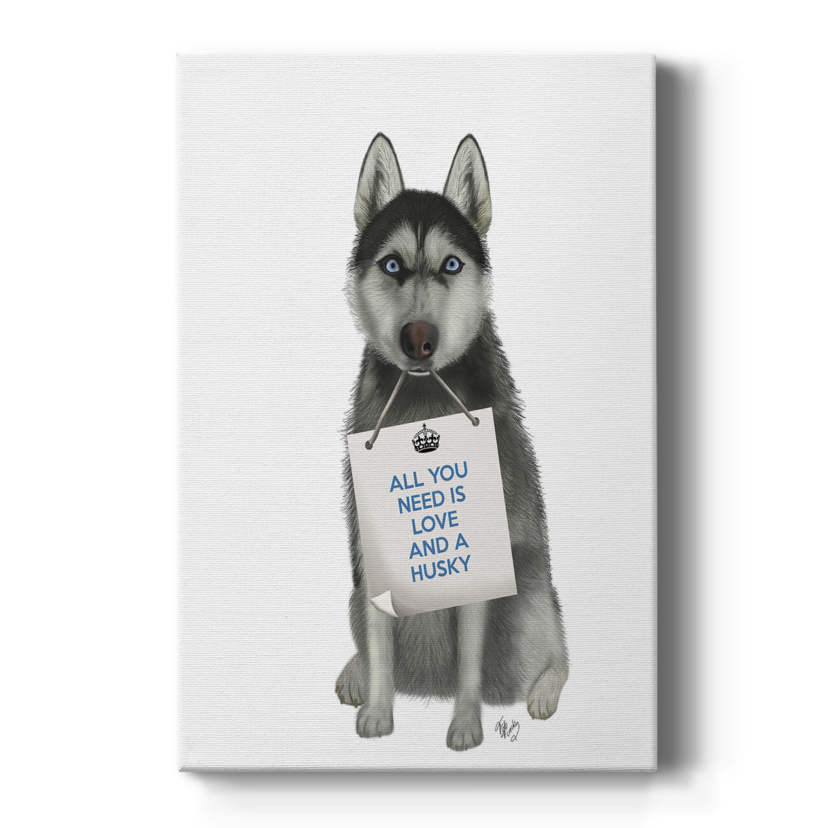 Love and Husky Premium Gallery Wrapped Canvas - Ready to Hang