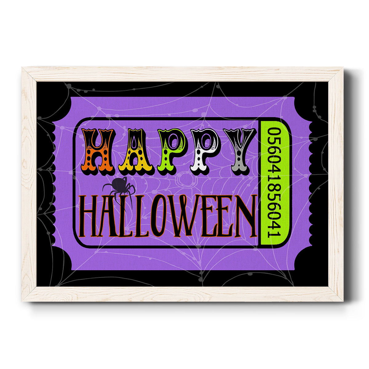 Happy Halloween Ticket-Premium Framed Canvas - Ready to Hang