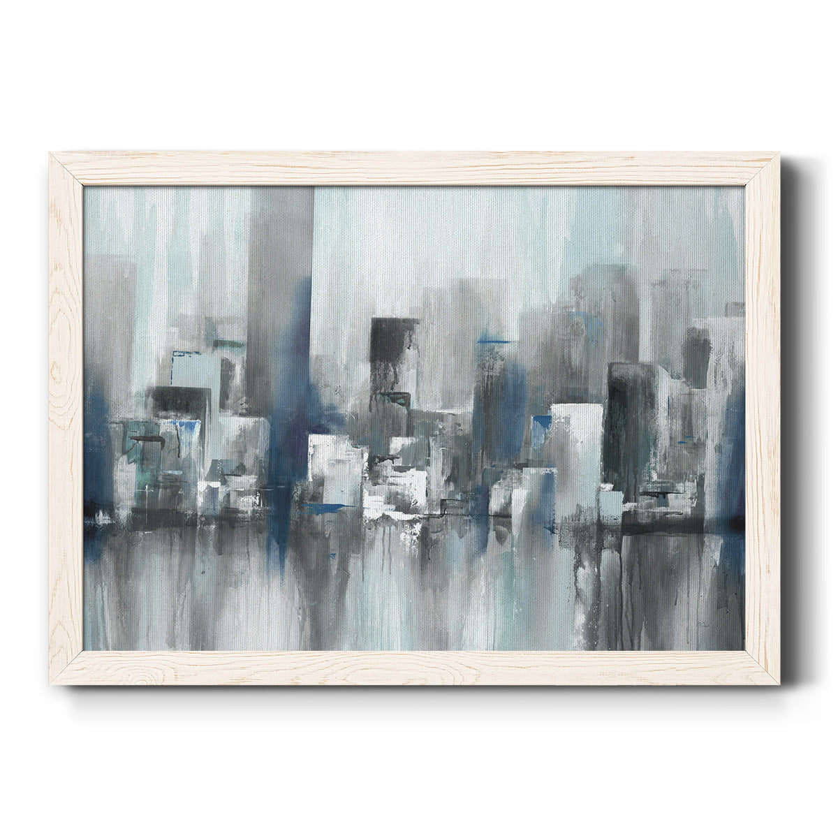 Cityscape in Blues-Premium Framed Canvas - Ready to Hang