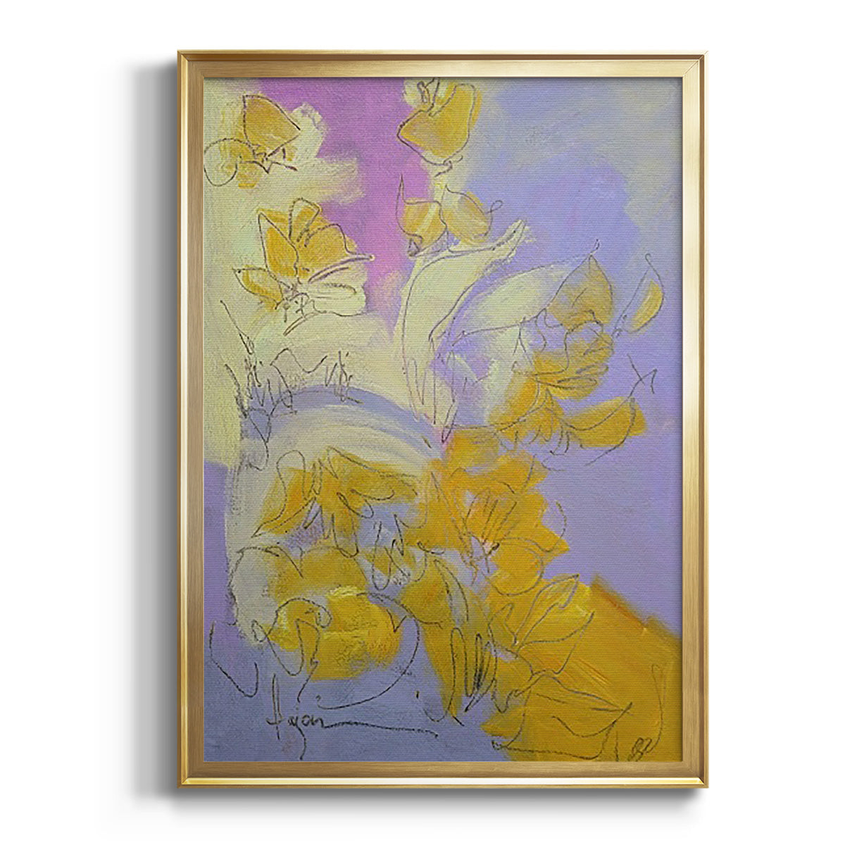 Sepia Botanical Journal I - Modern Framed Canvas Print