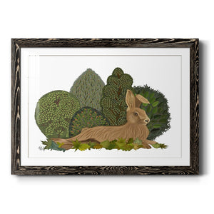 Hare Reclining in Leaves-Premium Framed Print - Ready to Hang