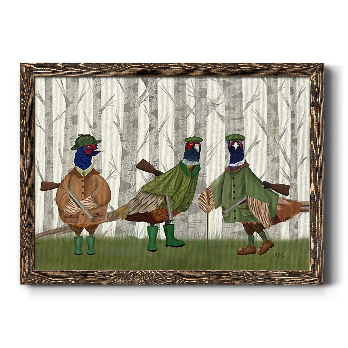 Pheasant Shooting Party Group 2-Premium Framed Canvas - Ready to Hang