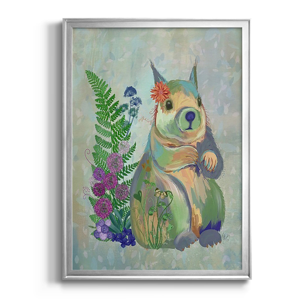 Fantastic Florals Squirrel Premium Framed Print - Ready to Hang