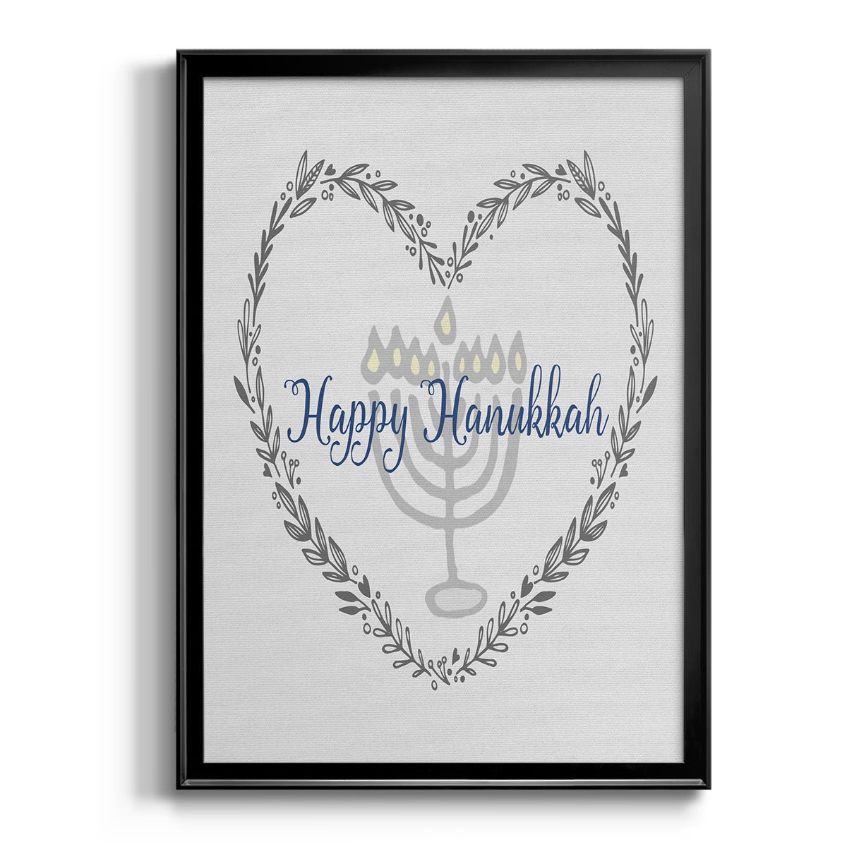 Hanukkah Heart Premium Framed Print - Ready to Hang