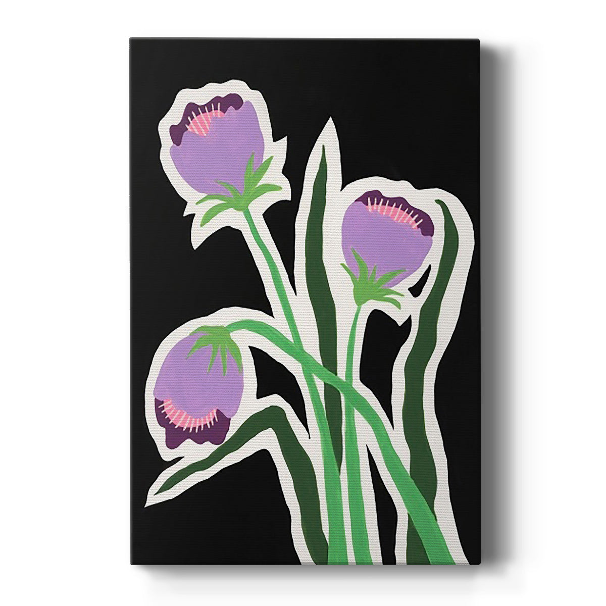 Pop Flowers II Premium Gallery Wrapped Canvas - Ready to Hang