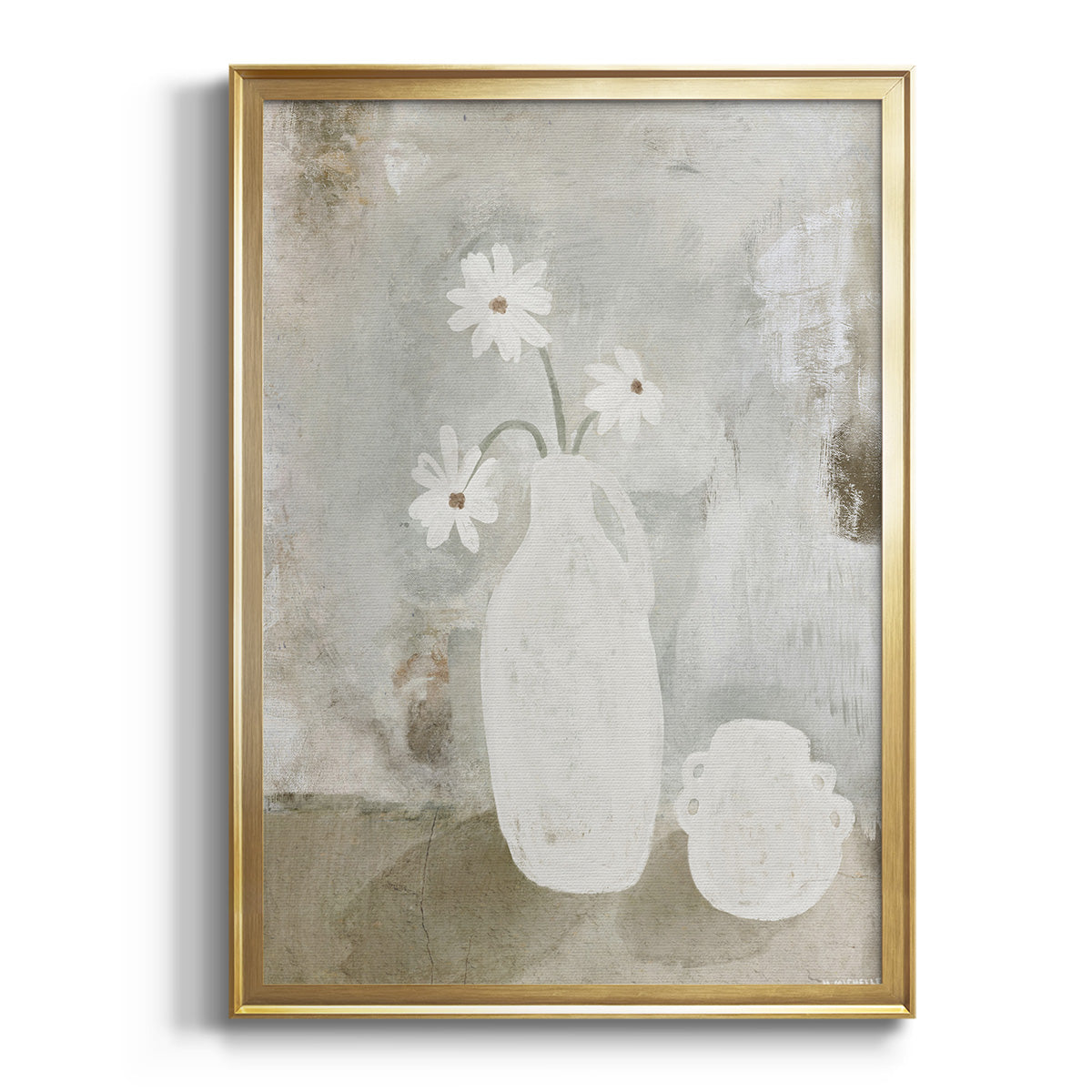 Sepia Botanical Journal I - Modern Framed Canvas Print