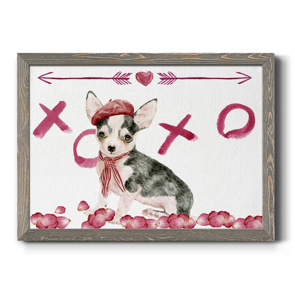 Puppy Valentine Collection A-Premium Framed Canvas - Ready to Hang