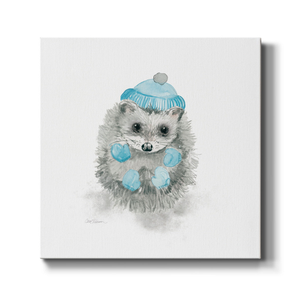 Christmas Critter Hedgehog - Canvas Art Print