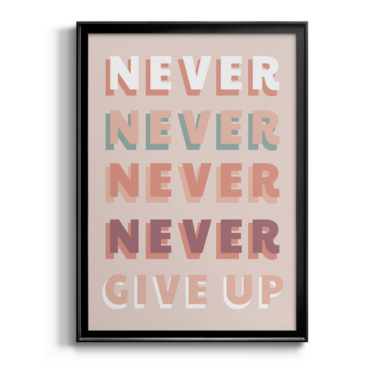Never Give Up Premium Framed Print - Ready to Hang