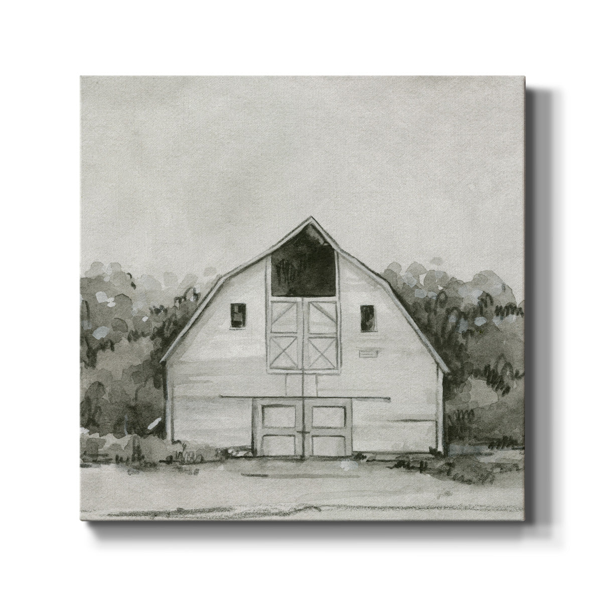 Solemn Barn Sketch III - Canvas Art Print