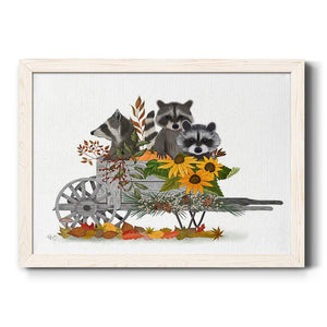 Raccoon Wheelbarrow-Premium Framed Canvas - Ready to Hang