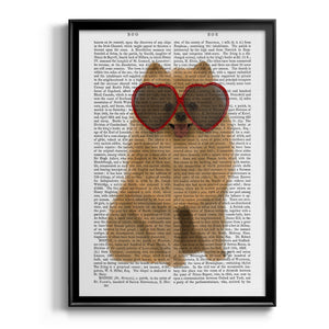 Pomeranian and Heart Glasses Premium Framed Print - Ready to Hang