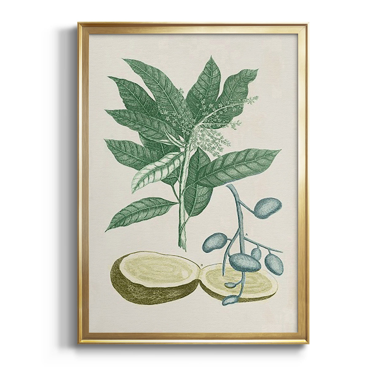 Sepia Botanical Journal I - Modern Framed Canvas Print