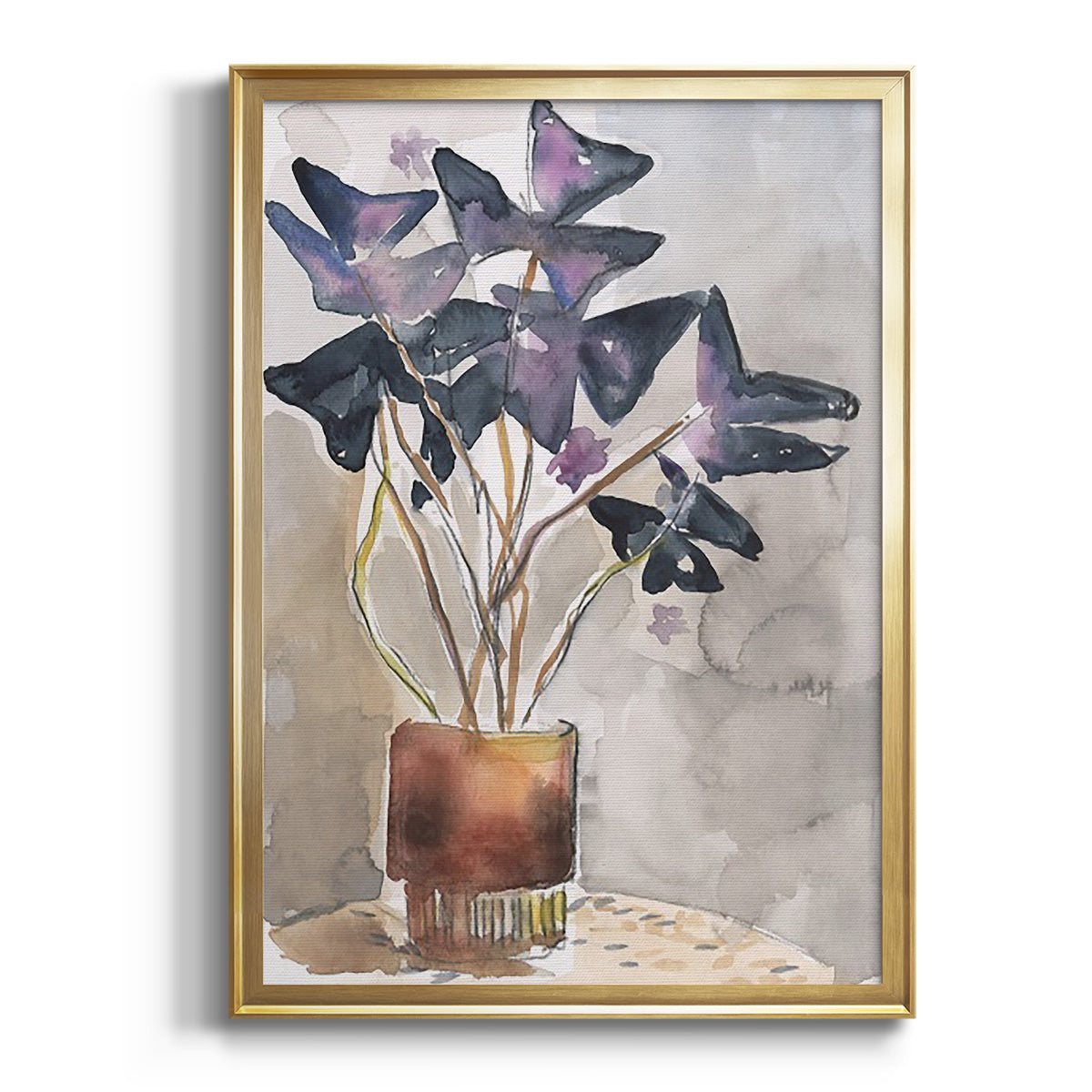 Sepia Botanical Journal I - Modern Framed Canvas Print