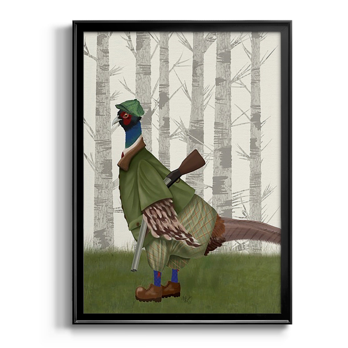 Pheasant Shooting Party 1 Premium Framed Print - Ready to Hang