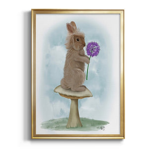 Rabbit and Agapanthus Premium Framed Print - Ready to Hang