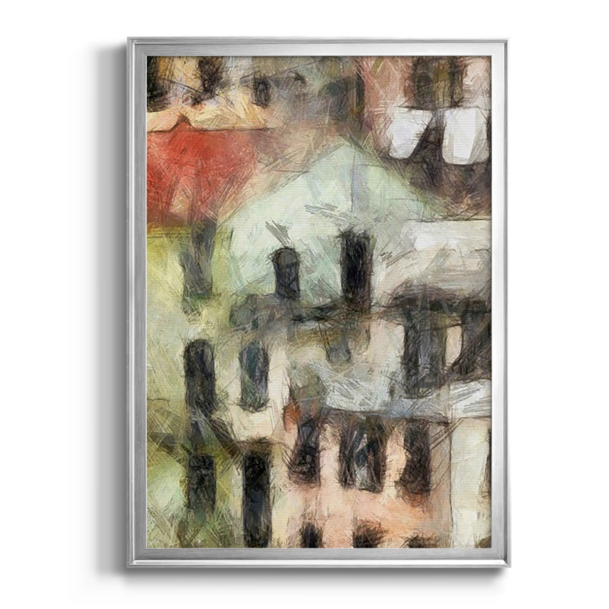 Stacked Houses II Premium Framed Print - Ready to Hang
