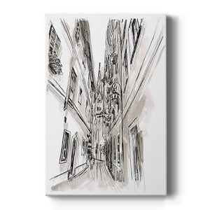 Europe Street Sketches III Premium Gallery Wrapped Canvas - Ready to Hang