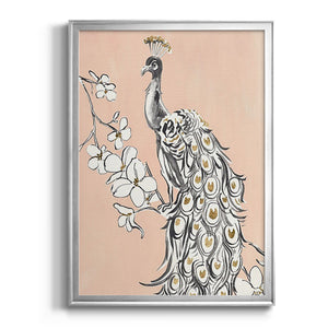 Peacock in Gold II Premium Framed Print - Ready to Hang