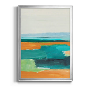 Aqua and Orange I Premium Framed Print - Ready to Hang