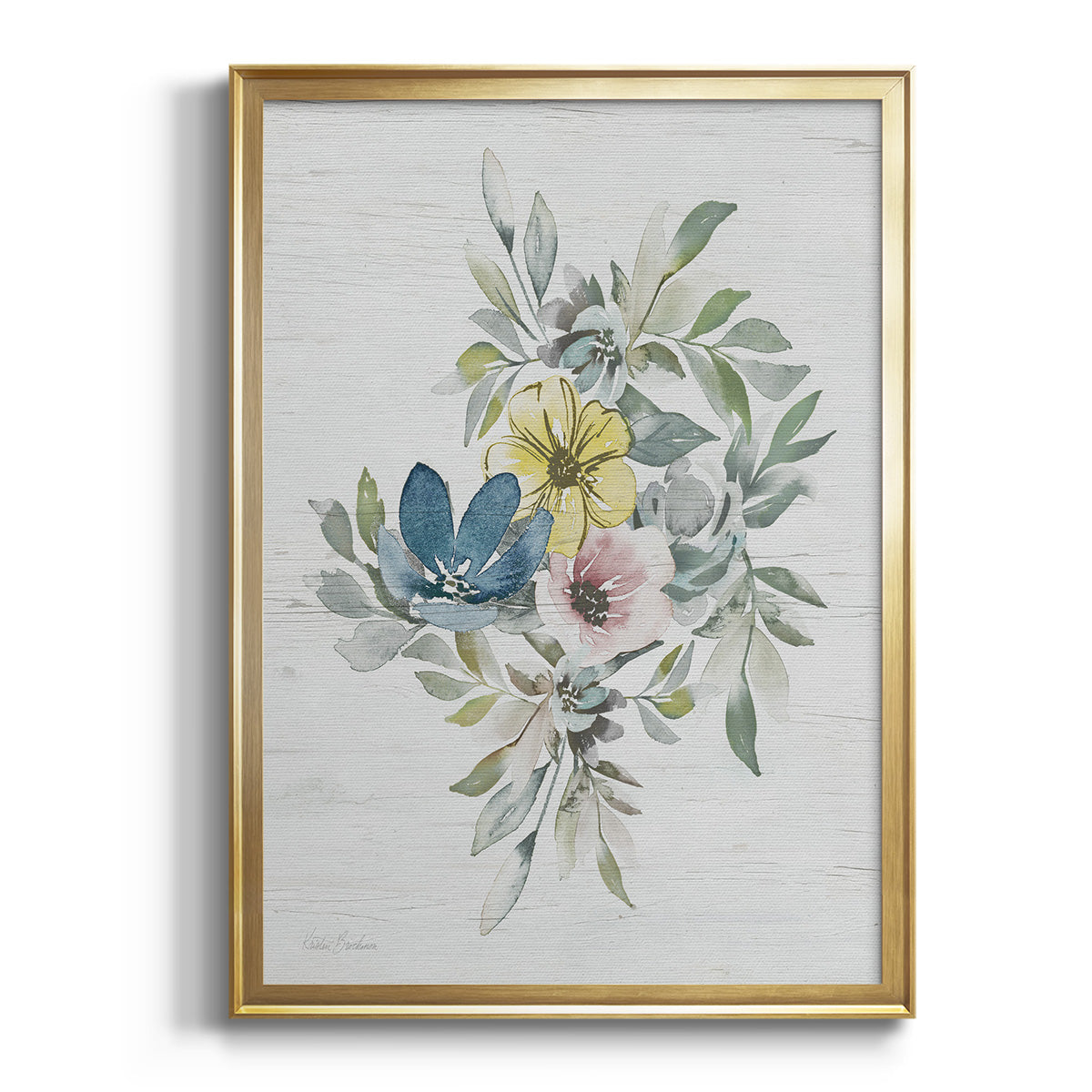 Sepia Botanical Journal I - Modern Framed Canvas Print