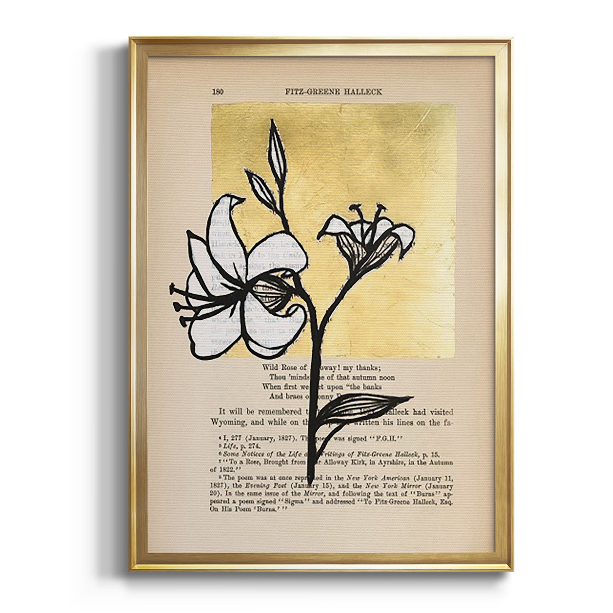 Sepia Botanical Journal I - Modern Framed Canvas Print