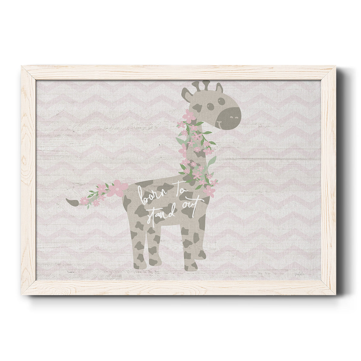 Floral Giraffe-Premium Framed Canvas - Ready to Hang