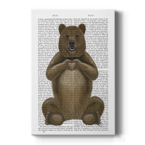 Bear and Hand Heart Premium Gallery Wrapped Canvas - Ready to Hang