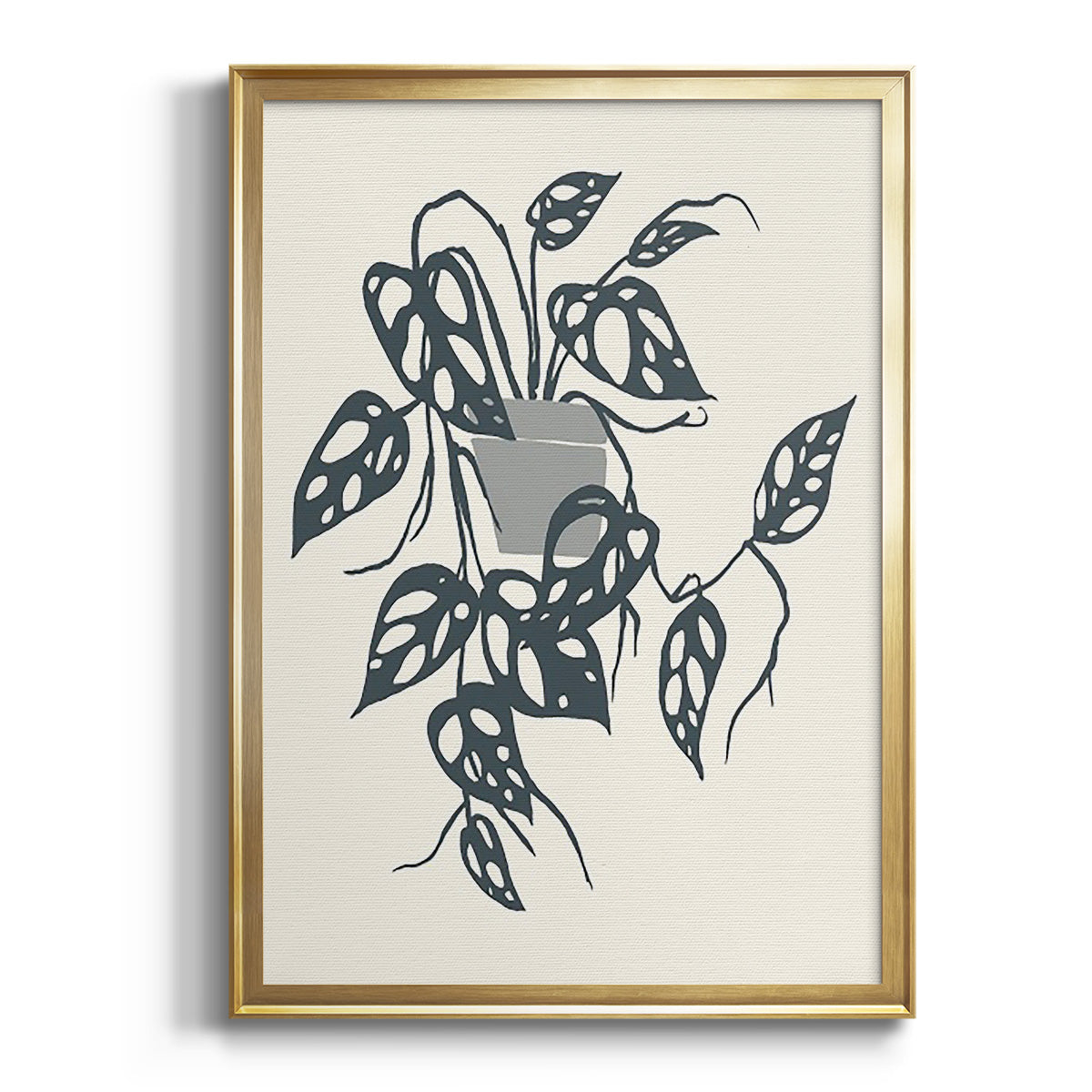 Sepia Botanical Journal I - Modern Framed Canvas Print