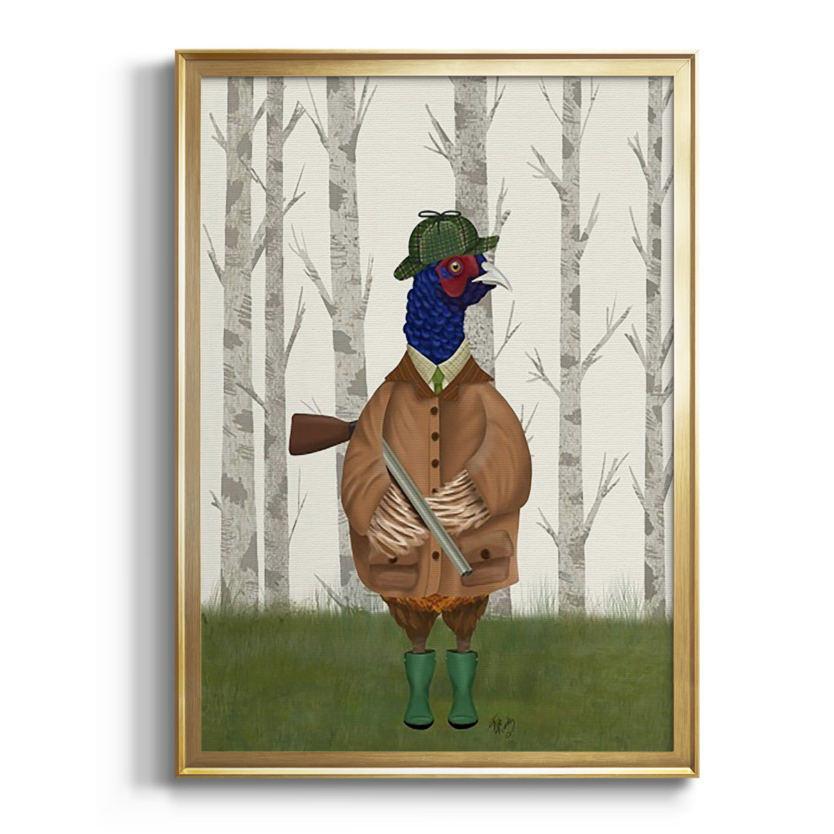 Pheasant Shooting Party 3 Premium Framed Print - Ready to Hang