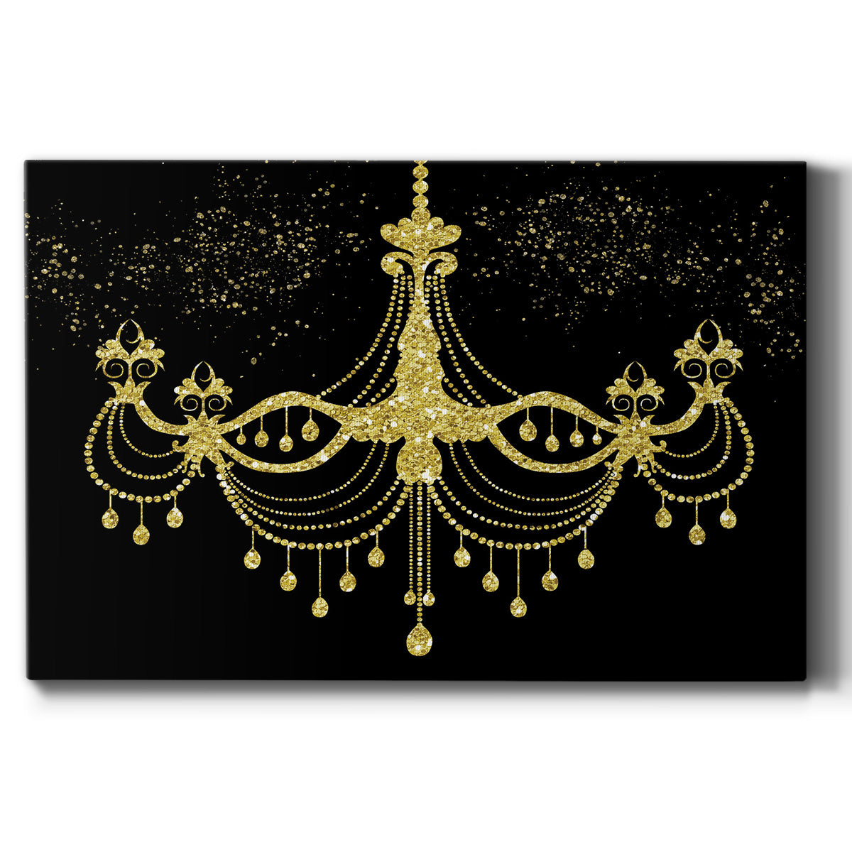 Golden Chandelier Premium Gallery Wrapped Canvas - Ready to Hang