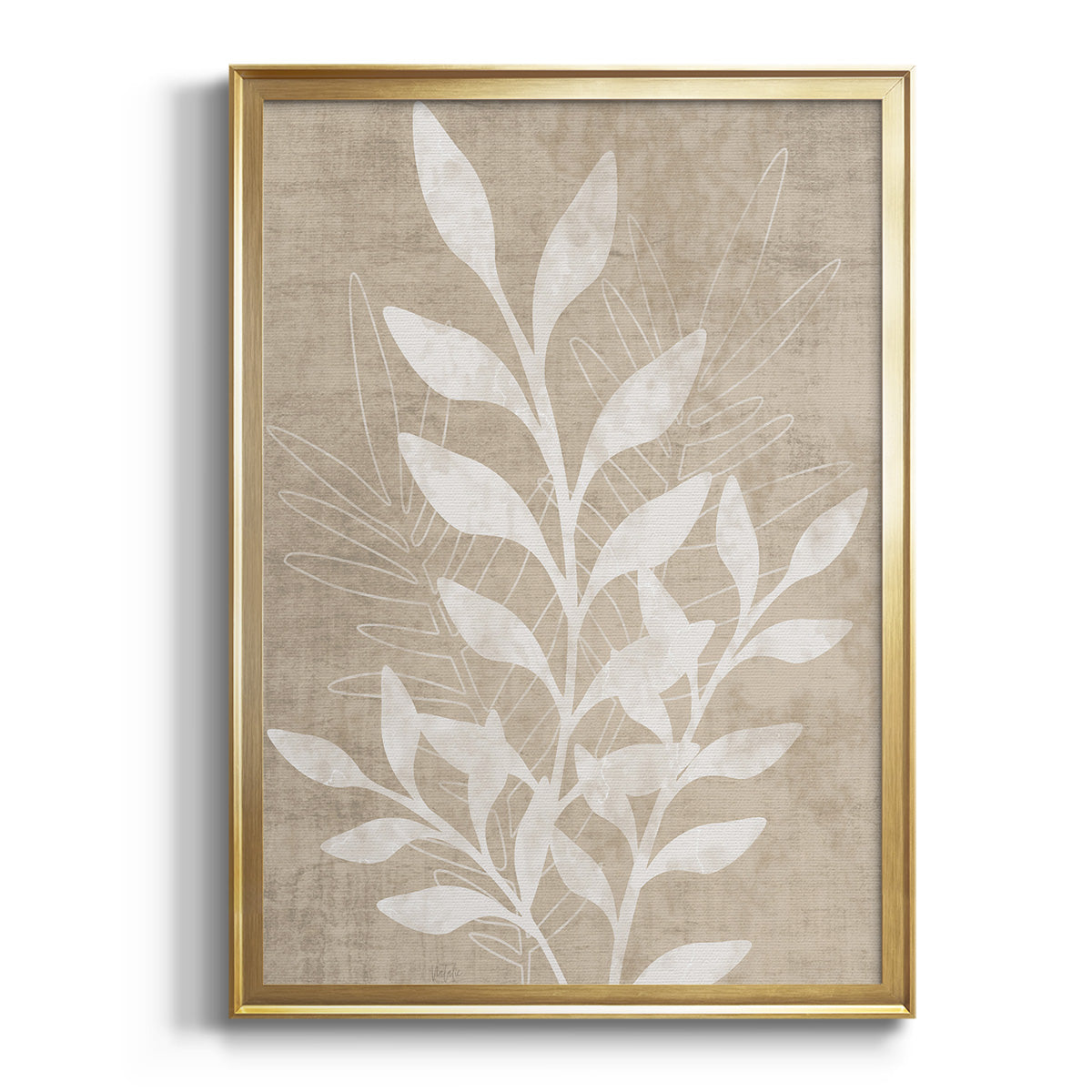 Sepia Botanical Journal I - Modern Framed Canvas Print