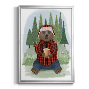 Lumberjack Bear Latte Premium Framed Print - Ready to Hang