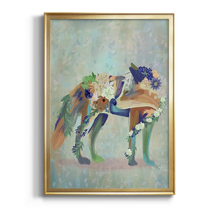 Fantastic Florals Fox, Standing Premium Framed Print - Ready to Hang