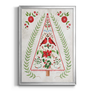 Christmas Folk Tree Premium Framed Print - Ready to Hang