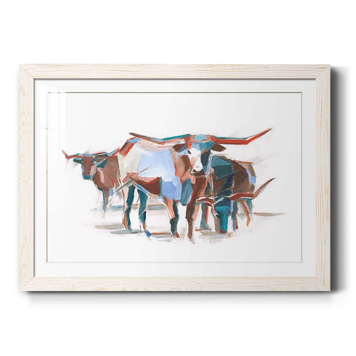 Modern Longhorns II-Premium Framed Print - Ready to Hang