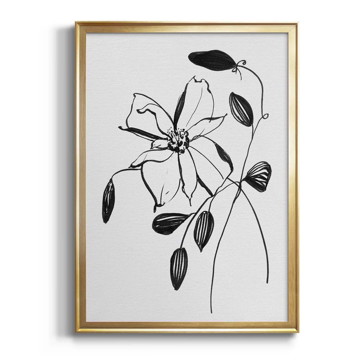 Sepia Botanical Journal I - Modern Framed Canvas Print