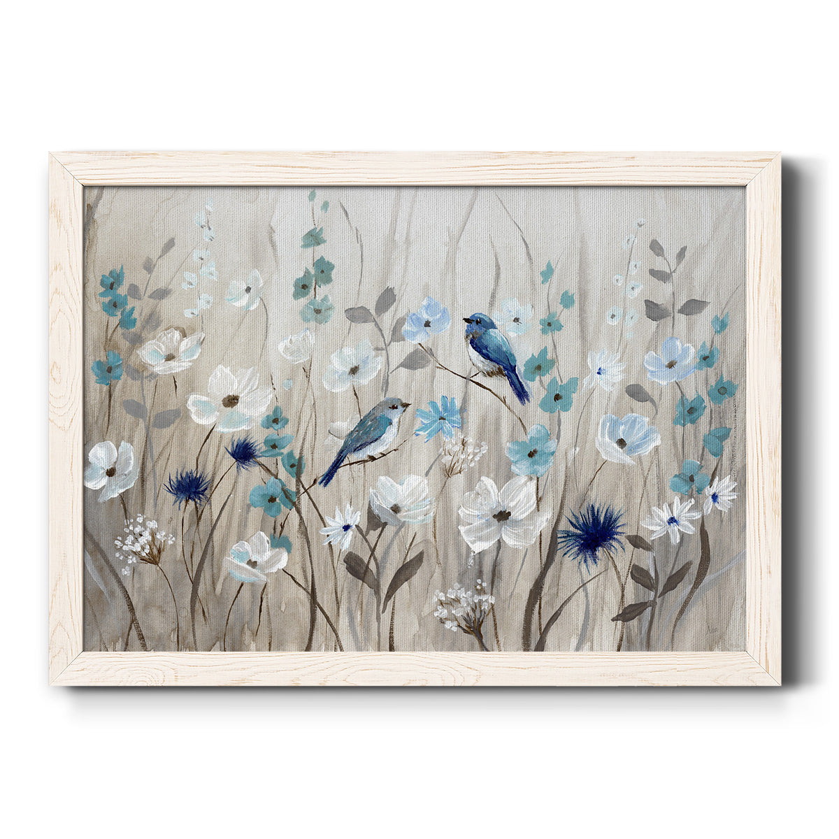 Bluebirds in Spring-Premium Framed Canvas - Ready to Hang