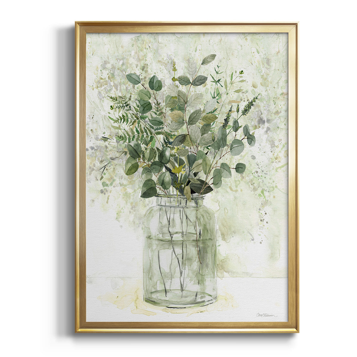 Sepia Botanical Journal I - Modern Framed Canvas Print