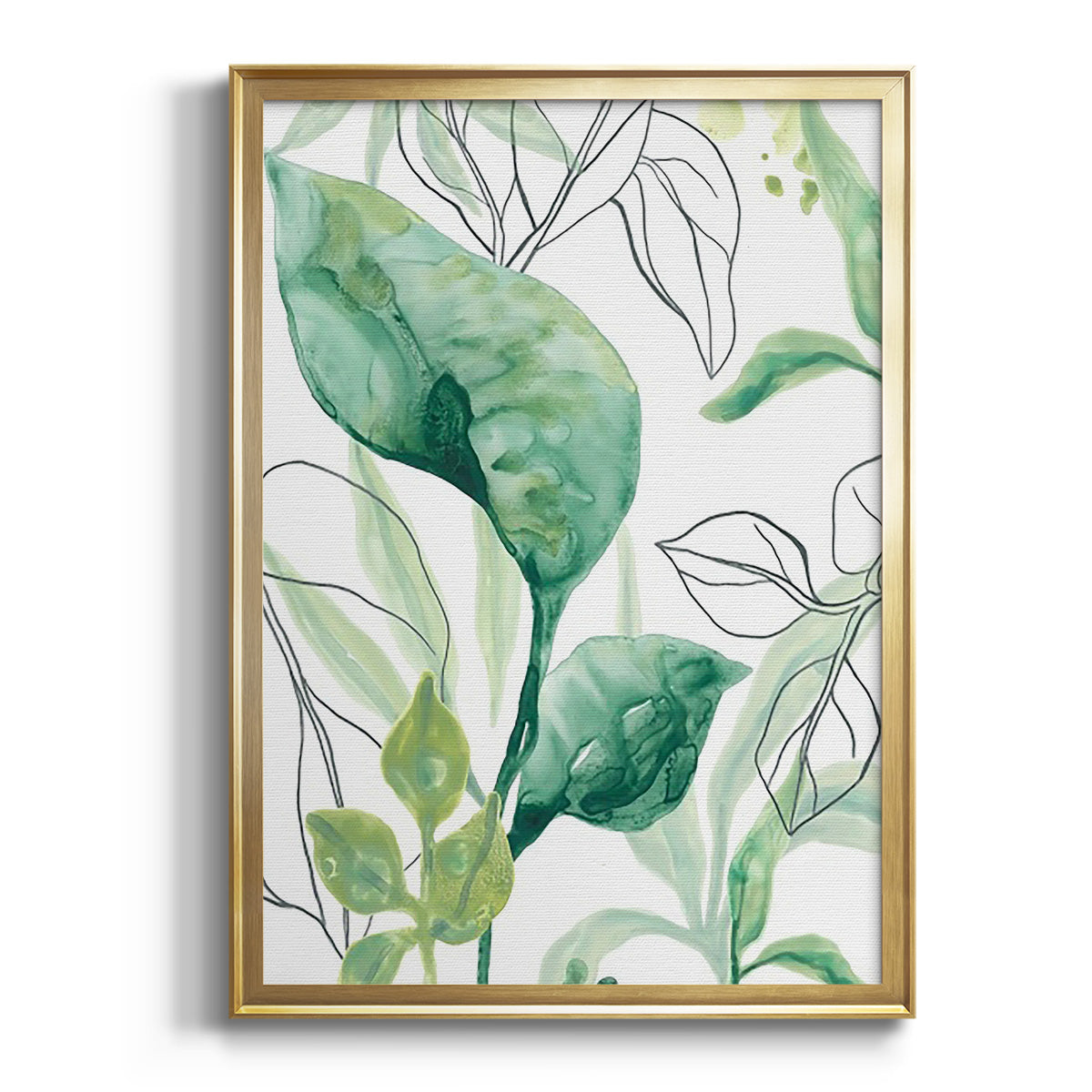 Sepia Botanical Journal I - Modern Framed Canvas Print