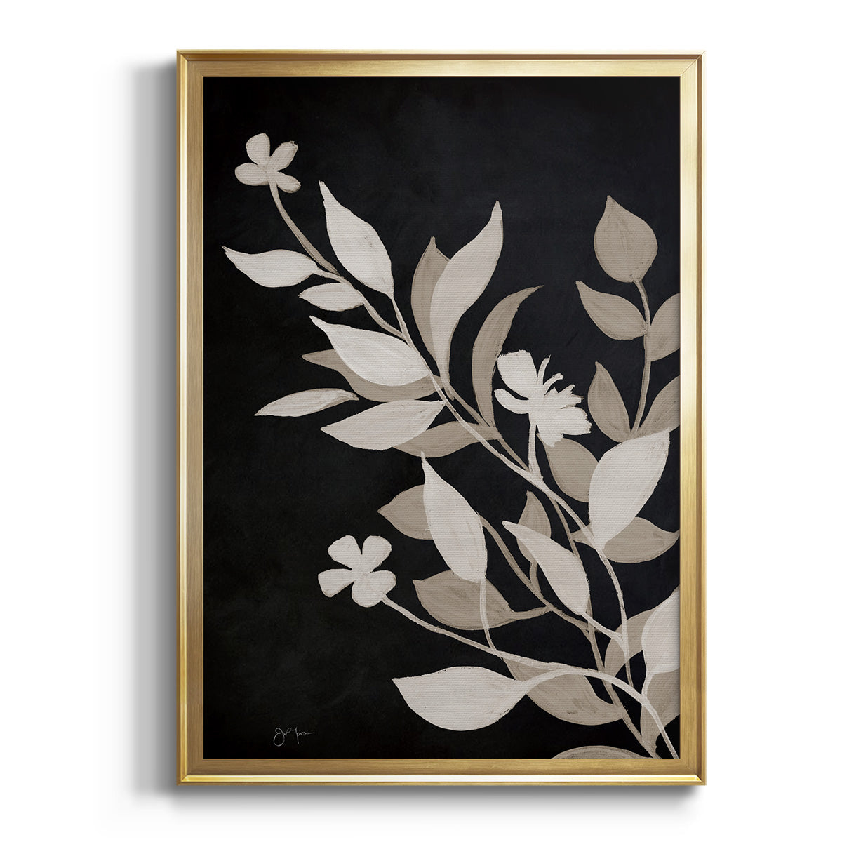 Sepia Botanical Journal I - Modern Framed Canvas Print