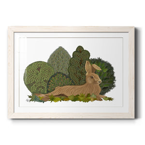 Hare Reclining in Leaves-Premium Framed Print - Ready to Hang